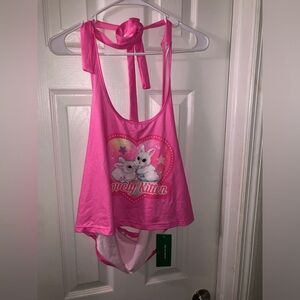 SHEIN Bunny Pink Halter Top Plus Size